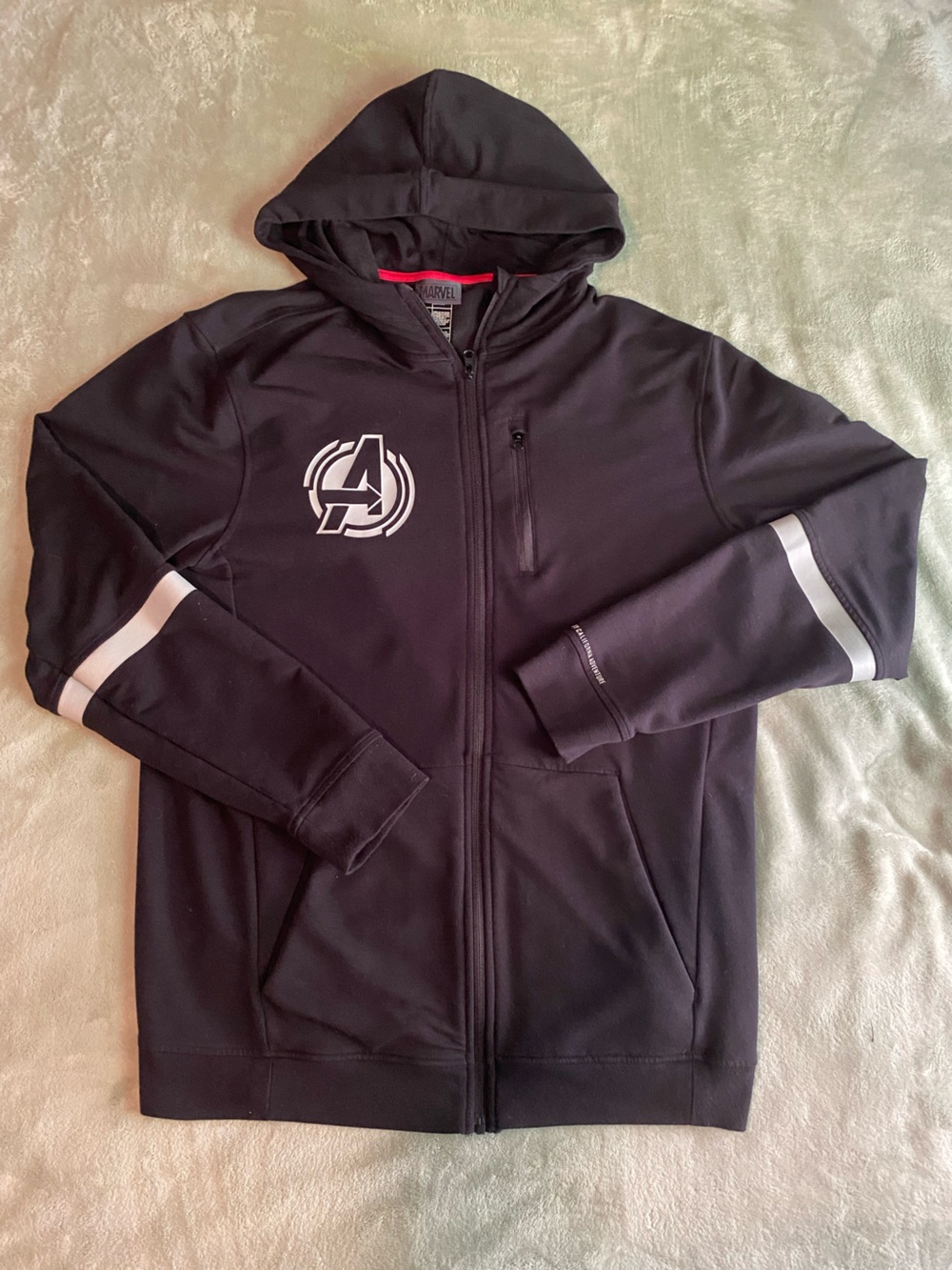 Marvel Men's Black Performance Jacket with White Reflective Trim